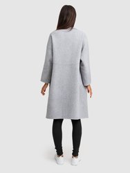 Publisher Double-Breasted Wool Blend Coat - Grey Marle