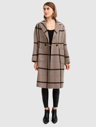 Publisher Double-Breasted Wool Blend Coat - Oat Plaid