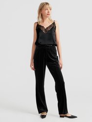 Reverie Velvet Pant - Black - Black