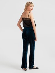 Reverie Velvet Pant - Dark Teal