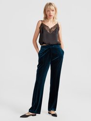 Reverie Velvet Pant - Dark Teal