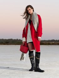 Rumour Has It Oversized Wool Blend Coat - Red - Red