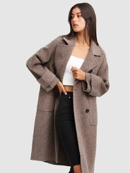 Rumour Has It Oversized Wool Blend Coat - Walnut