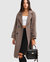 Rumour Has It Oversized Wool Blend Coat - Walnut