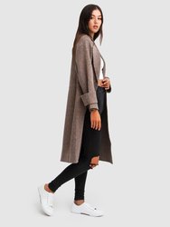 Rumour Has It Oversized Wool Blend Coat - Walnut