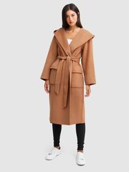 Runaway Wool Blend Robe Coat - Dark Camel - Dark Camel