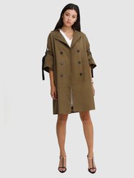 Russian Romance Oversized Trench Coat - Military