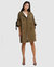 Russian Romance Oversized Trench Coat - Military