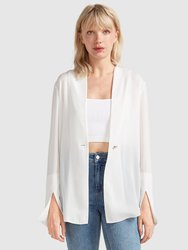 Sheer Genius Lightweight Blazer - White - White