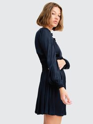 Shine Bright Ruched Mini Dress - Navy