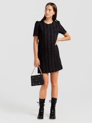 Star Child Textured Mini Dress - Black