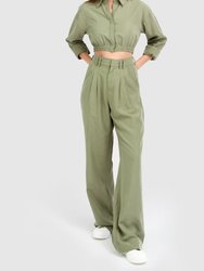 State of Play Wide Leg Pant - Army Green - Army Green