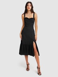 Summer Storm Midi Dress - Black - Black