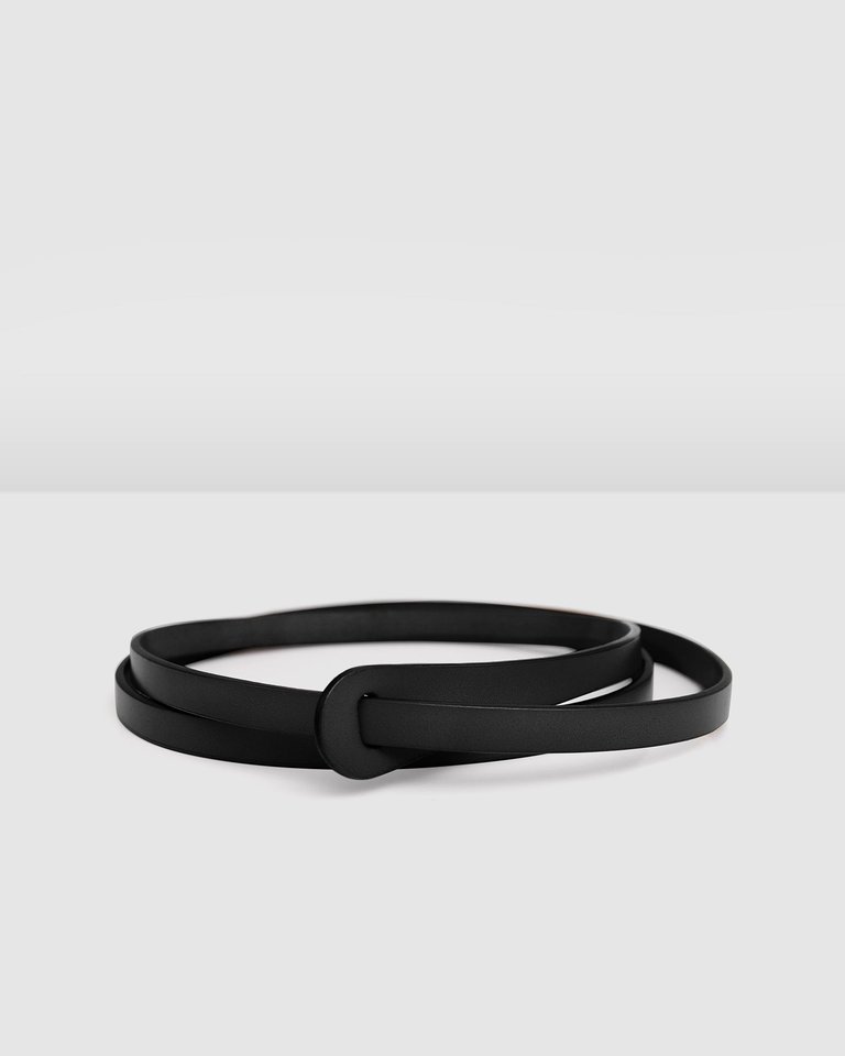 Tie The Knot Leather Belt - Black - Black