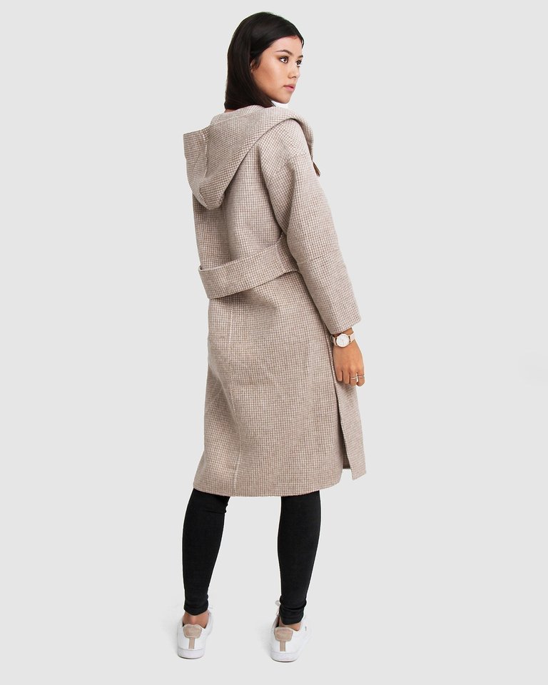 Walk This Way Wool Blend Oversized Coat - Beige