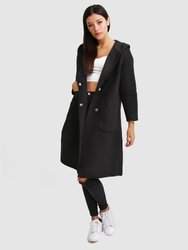 Walk This Way Wool Blend Oversized Coat - Black - Black