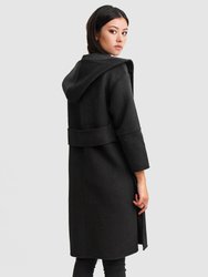 Walk This Way Wool Blend Oversized Coat - Black