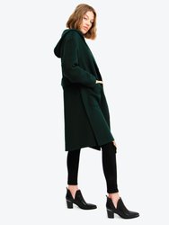 Walk This Way Wool Blend Oversized Coat  - Dark Green