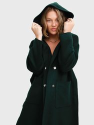 Walk This Way Wool Blend Oversized Coat  - Dark Green