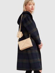 Walk This Way Wool Blend Oversized Coat - French Navy Plaid