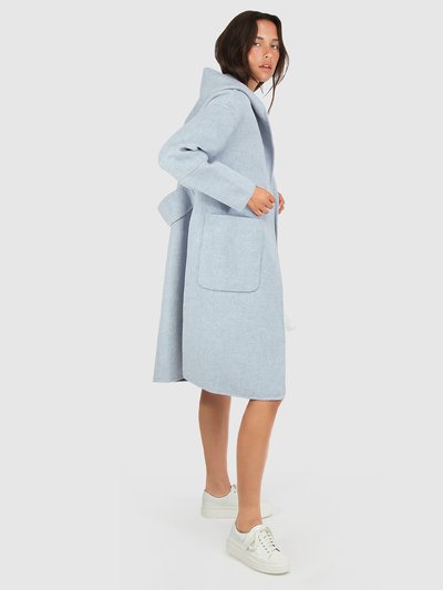 Belle & Bloom Walk This Way Wool Blend Oversized Coat - Light Blue product