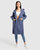 Walk This Way Wool Blend Oversized Coat - Navy Micro Check - Navy Micro Check