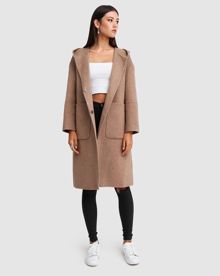 Walk This Way Wool Blend Oversized Coat - Oat - Oat