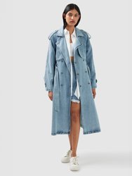 Wild Skies Denim Trench Coat - Stonewash - Stone Wash