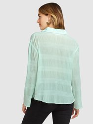 Yoko Shirred Chiffon Blouse - Mint