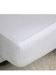 Belledorm 100% Cotton Sateen Fitted Sheet (White) (Queen) (UK - Kingsize) - White