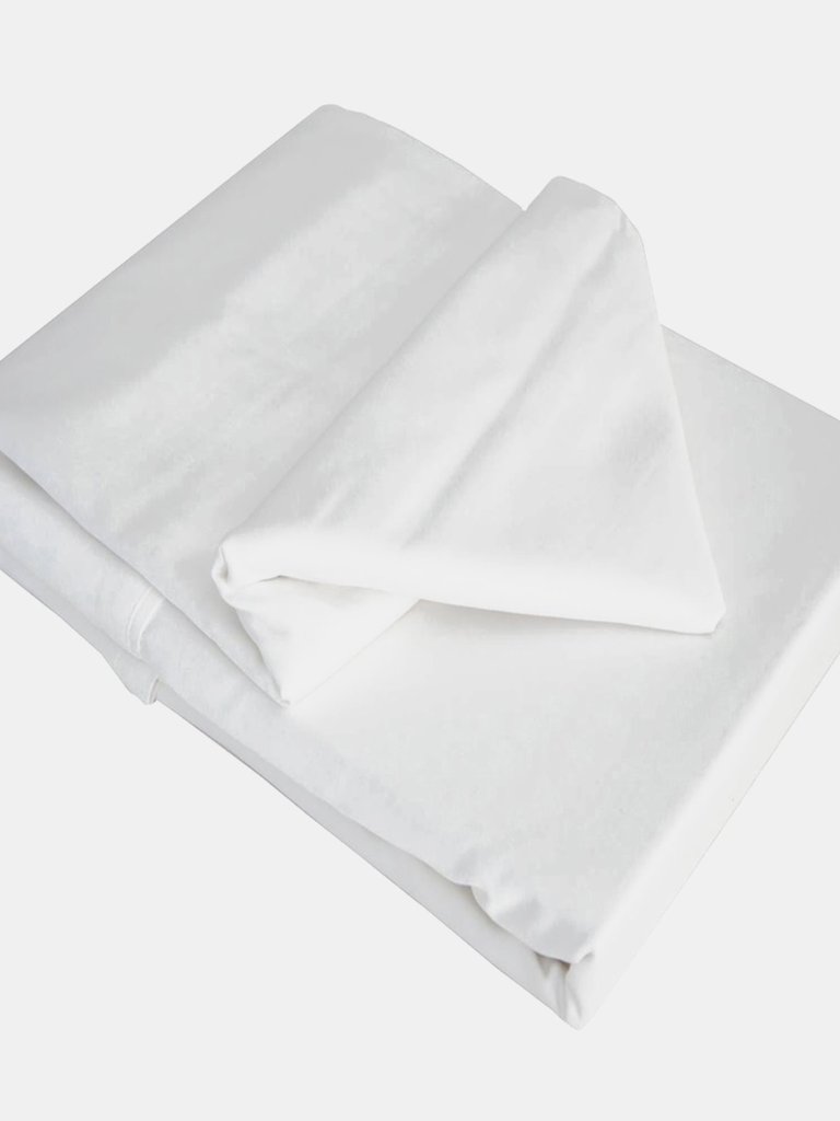Belledorm 100% Cotton Sateen Flat Sheet (White) (Twin) (UK - Single) - White