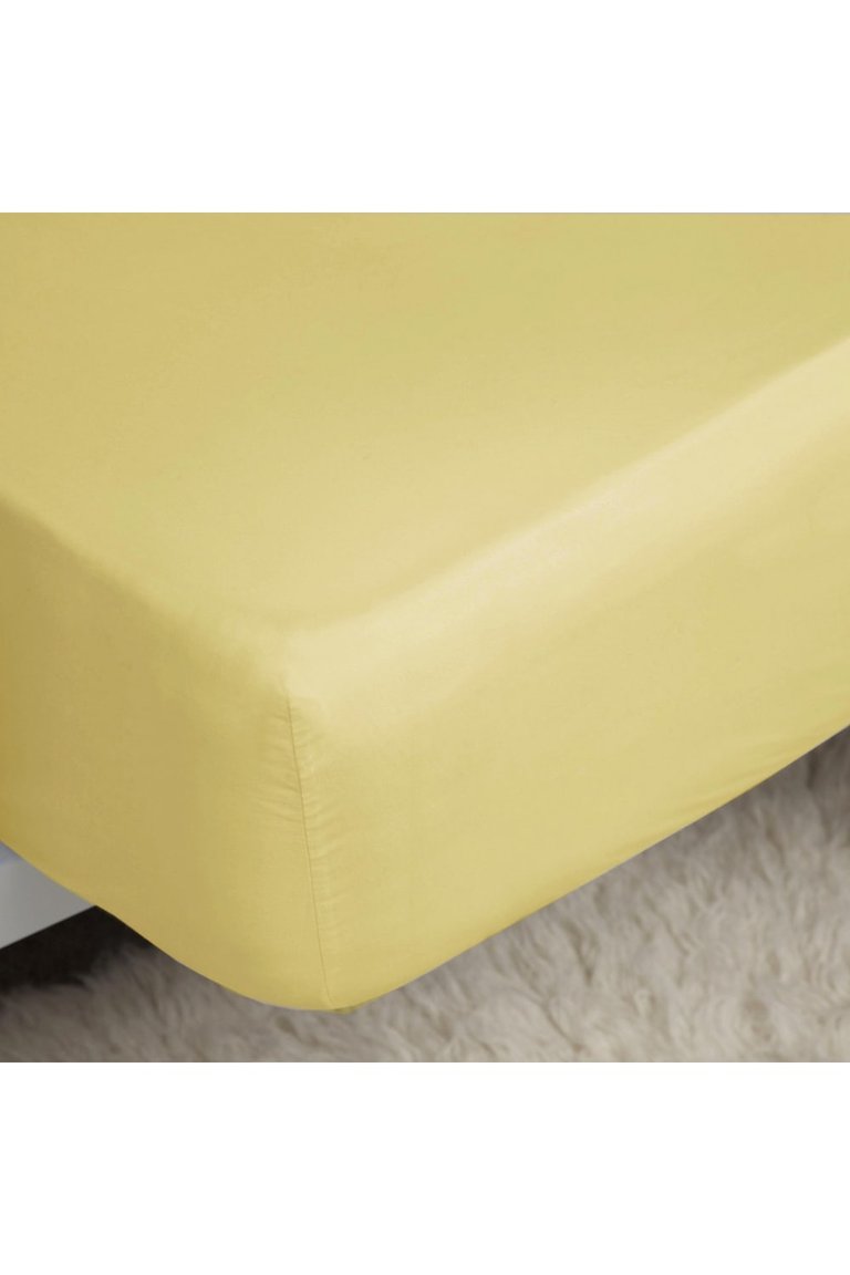 Belledorm 200 Thread Count Cotton Percale Extra Deep Fitted Sheet (Lemon) (Twin) (UK - Single) - Lemon