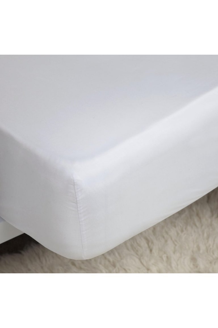 Belledorm 200 Thread Count Cotton Percale Extra Deep Fitted Sheet (White) (King) (UK - Superking)