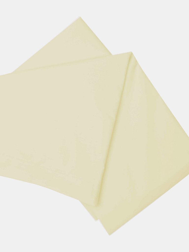 Belledorm 200 Thread Count Cotton Percale Flat Sheet (Ivory) (Twin) (UK - Single) - Ivory