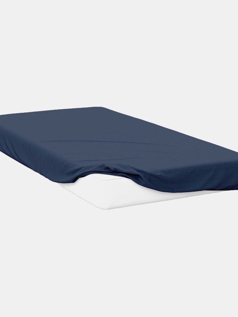 Belledorm 200 Thread Count Egyptian Cotton Fitted Sheet (Navy) (Twin) (Twin) (UK - Single) - Navy