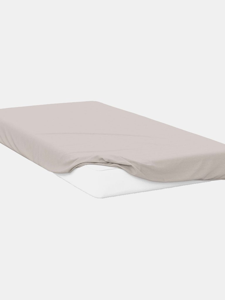 Belledorm 200 Thread Count Egyptian Cotton Fitted Sheet (Oyster) (Queen) (Queen) (UK - Kingsize) - Oyster