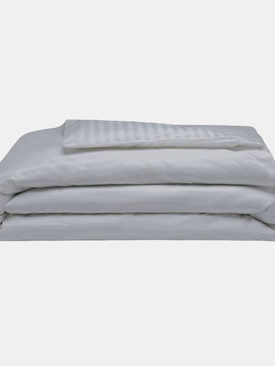 Belledorm Belledorm 540 Thread Count Satin Stripe Duvet Set (Platinum) (King) (UK - Superking) product