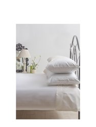 Belledorm 540 Thread Count Satin Stripe Fitted Sheet (White) (Twin) (Twin) (UK - Single)