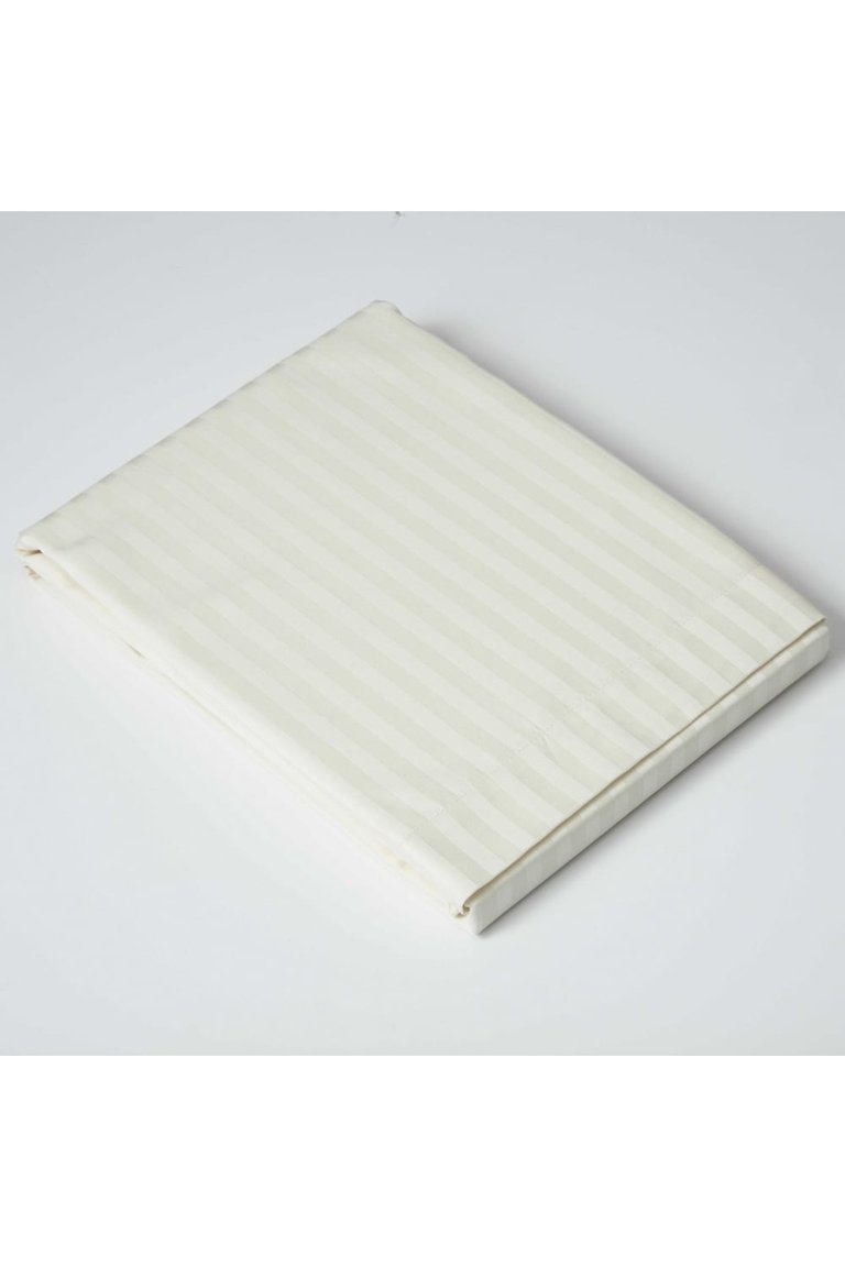 Belledorm 540 Thread Count Satin Stripe Flat Sheet (Ivory) (Full) (UK - Double) - Ivory