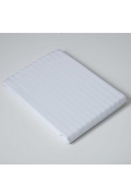 Belledorm 540 Thread Count Satin Stripe Flat Sheet (White) (Queen) (UK - Kingsize) - White