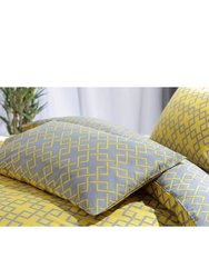 Belledorm Atlanta Duvet Set (Saffron/Gray) (Twin) (UK - Single)