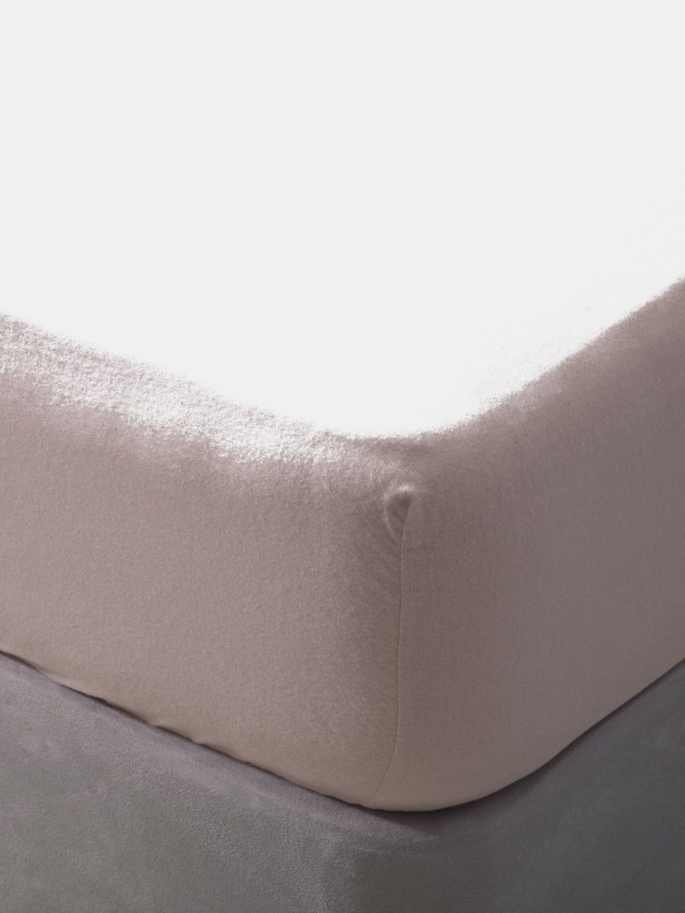 Belledorm Brushed Cotton Extra Deep Fitted Sheet (Powder Pink) (Full) (Full) (UK - Double)