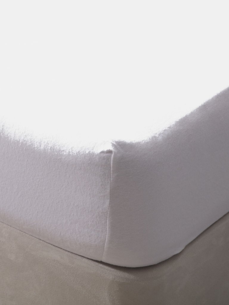 Belledorm Brushed Cotton Extra Deep Fitted Sheet (White) (King) (King) (UK - Superking)