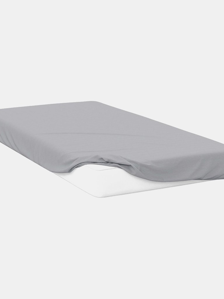 Belledorm Cotton Sateen 1000 Thread Count Extra Deep Fitted Sheet (Platinum) (Queen) (Queen) (UK - Kingsize) - Platinum