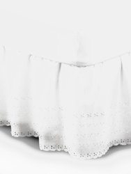 Belledorm Easy Fit Broidery Anglaise Platform Valance (White) (Queen) (UK - Kingsize) - White