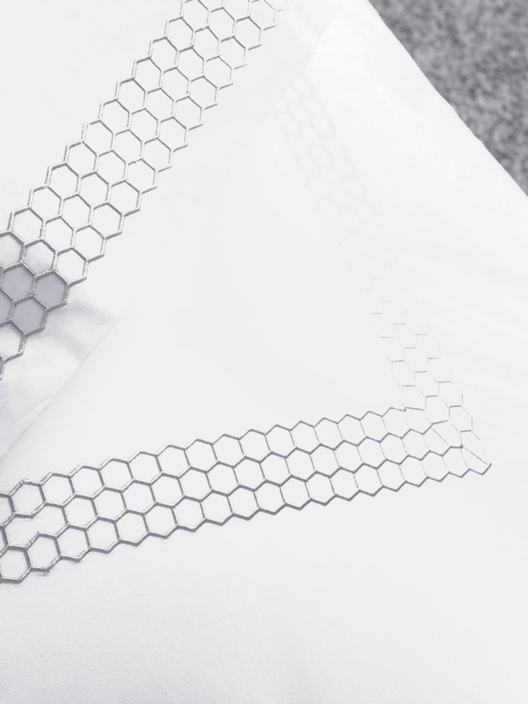 Belledorm Honeycomb Filled Boudoir Throw Pillow (White/Gray) (One Size)
