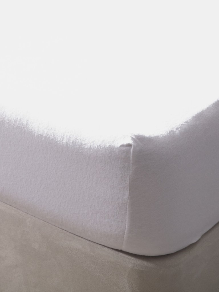 Belledorm Jersey Cotton Deep Fitted Sheet (White) (Queen) (Queen) (UK - Kingsize)