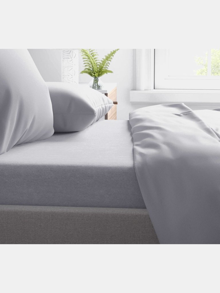 Belledorm Percale Extra Deep Fitted Sheet (Cloud Grey) (King) (King) (UK - Superking)