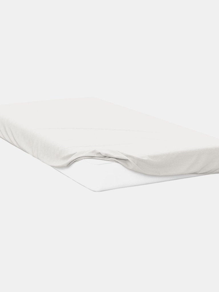 Belledorm Premium Blend 500 Thread Count Fitted Sheet (Ivory) (Queen) (UK - Kingsize) - Ivory