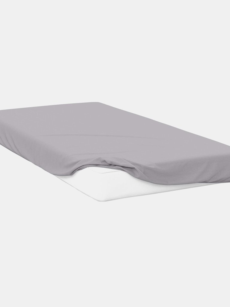 Belledorm Premium Blend 500 Thread Count Fitted Sheet (Platinum) (Twin) (UK - Single) - Platinum